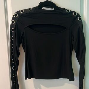 LF long sleeve with grommets and cut out
